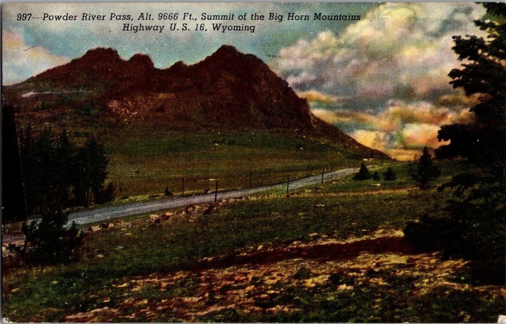 Powder River Pass Summit of the Big Horn Mountains Highway 16 Wyoming Postcard
