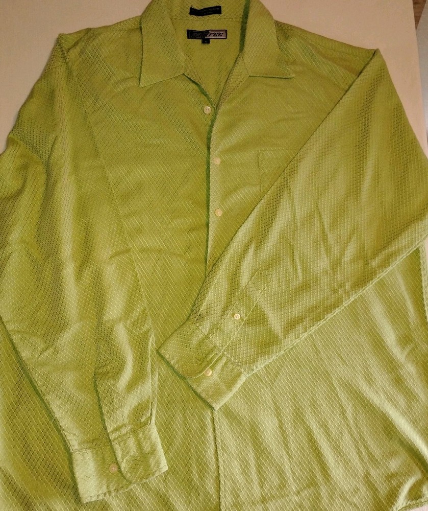 Oaktree Bright Green Button Down Dress Shirt in Size XL