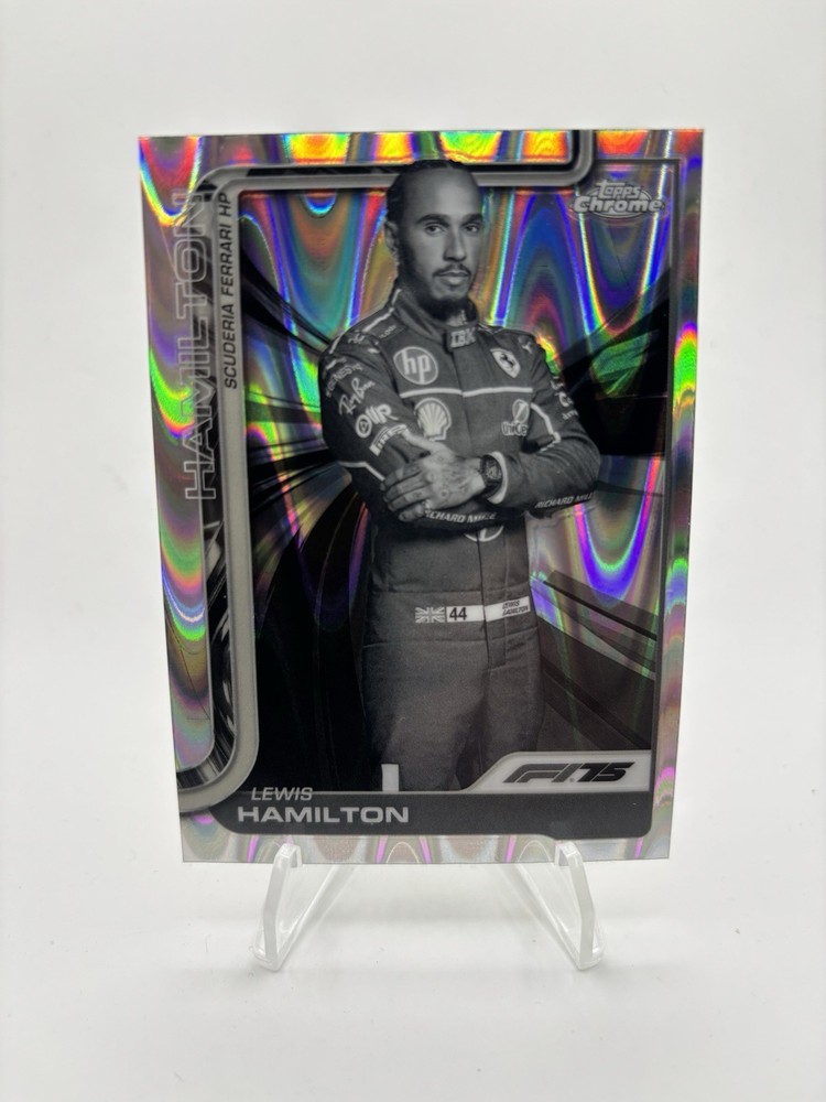 2025 Topps Chrome F1 Formula 1 Lewis Hamilton #4 Portrait Black & White Raywave