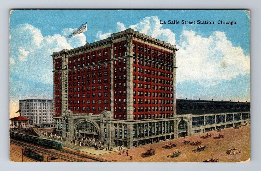 Chicago IL-Illinois, La Salle Street Station, Antique, Vintage Souvenir Postcard