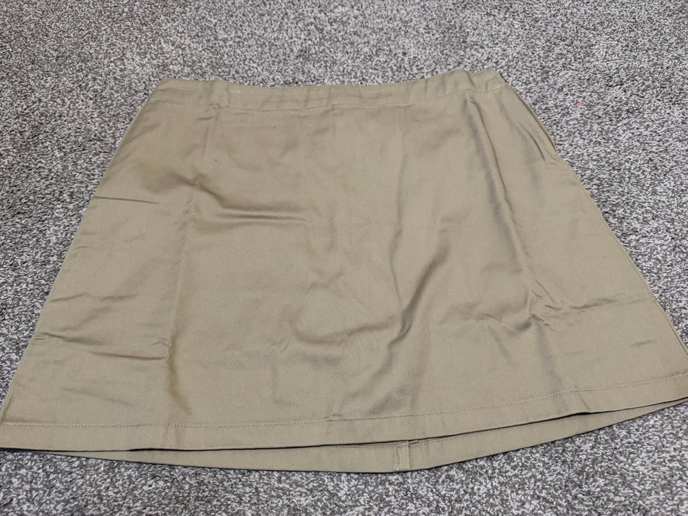 Lands’ End Skort Womens 14 Beige Stretch Comfort Waist Casual Golf