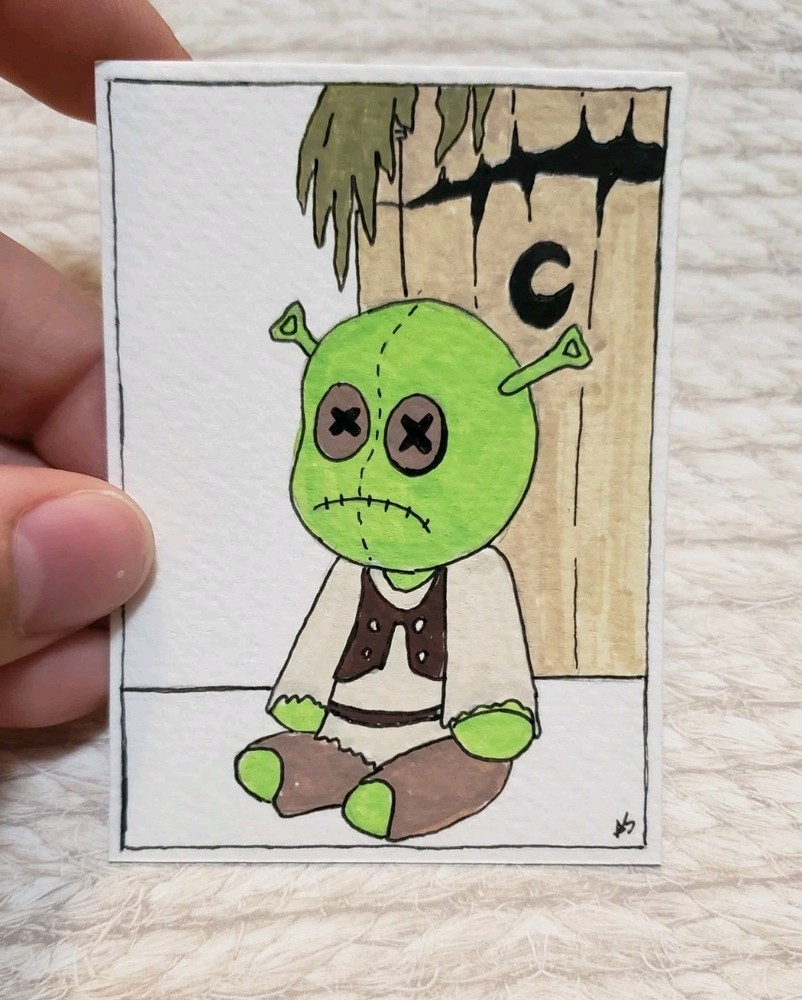 Original Aceo. Voodoo Doll. AcrylicAnd Ink. art by leximi