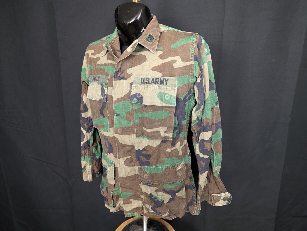 Vintage M81 Woodland BDU Ripstop Military Jacket Small Regular Army Shirt