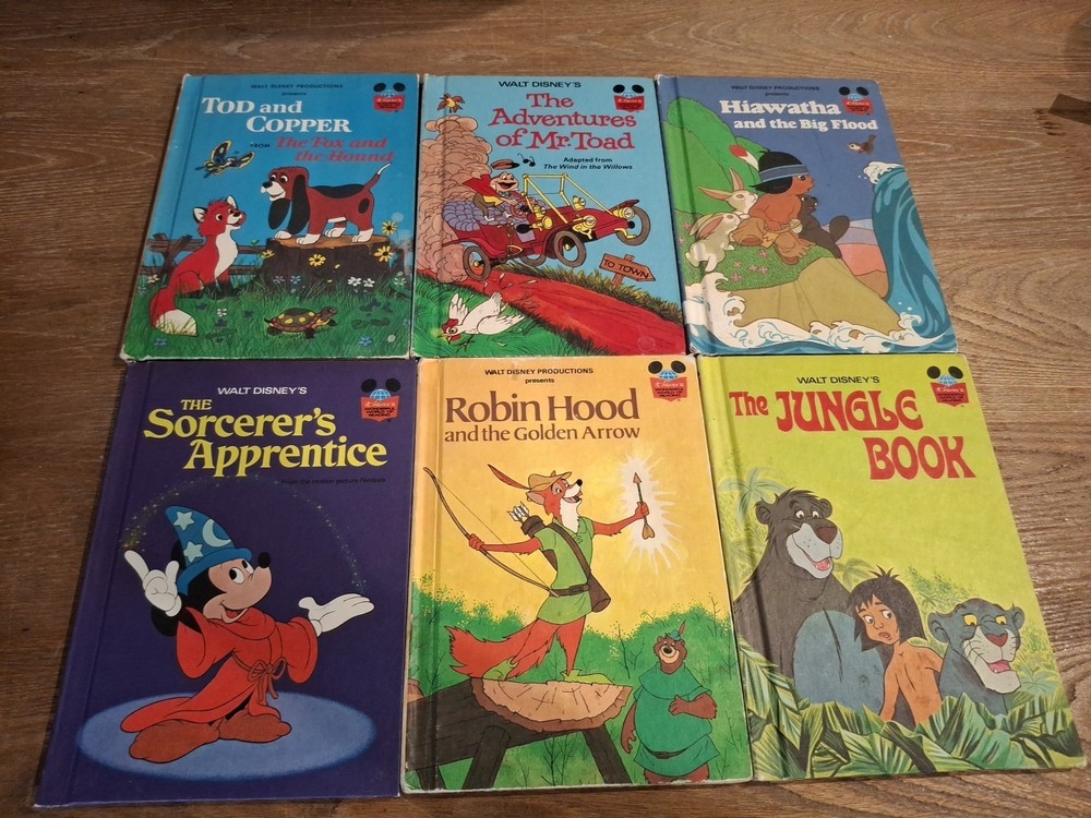 Lot of 6 Disney Wonderful World of Reading Books First Edition Book Club Rare