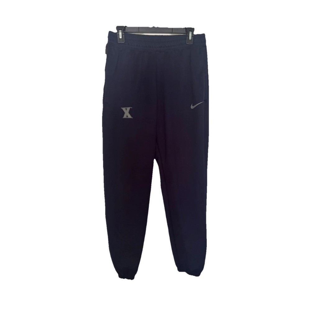 Nike Xavier University Dri-FIT Navy Sweatpants Men's M Zip Pocket Elastic