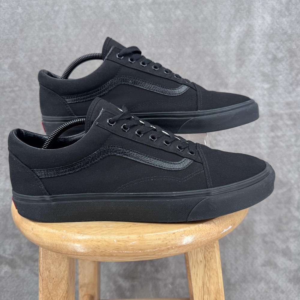 Vans Old Skool Shoes Mens Size 11.5 Black Canvas Low Top Skate Sneakers Casual