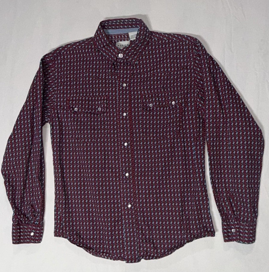 Roper Boys Youth Pearl Snap Shirt Sz L 12-14 Plaid Long Sleeve Western Red Rodeo