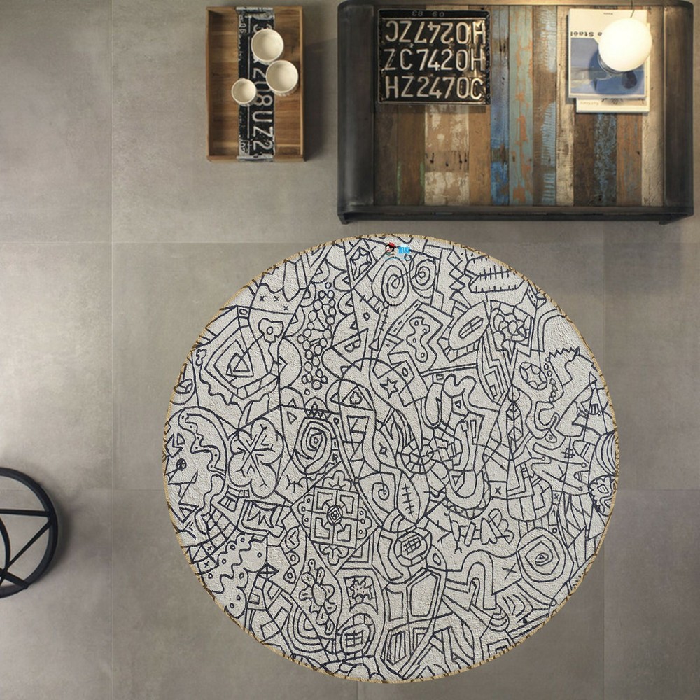 3D Black And White Graffiti NAO3600 Game Rug Mat Elegant Photo Carpet Mat Fay