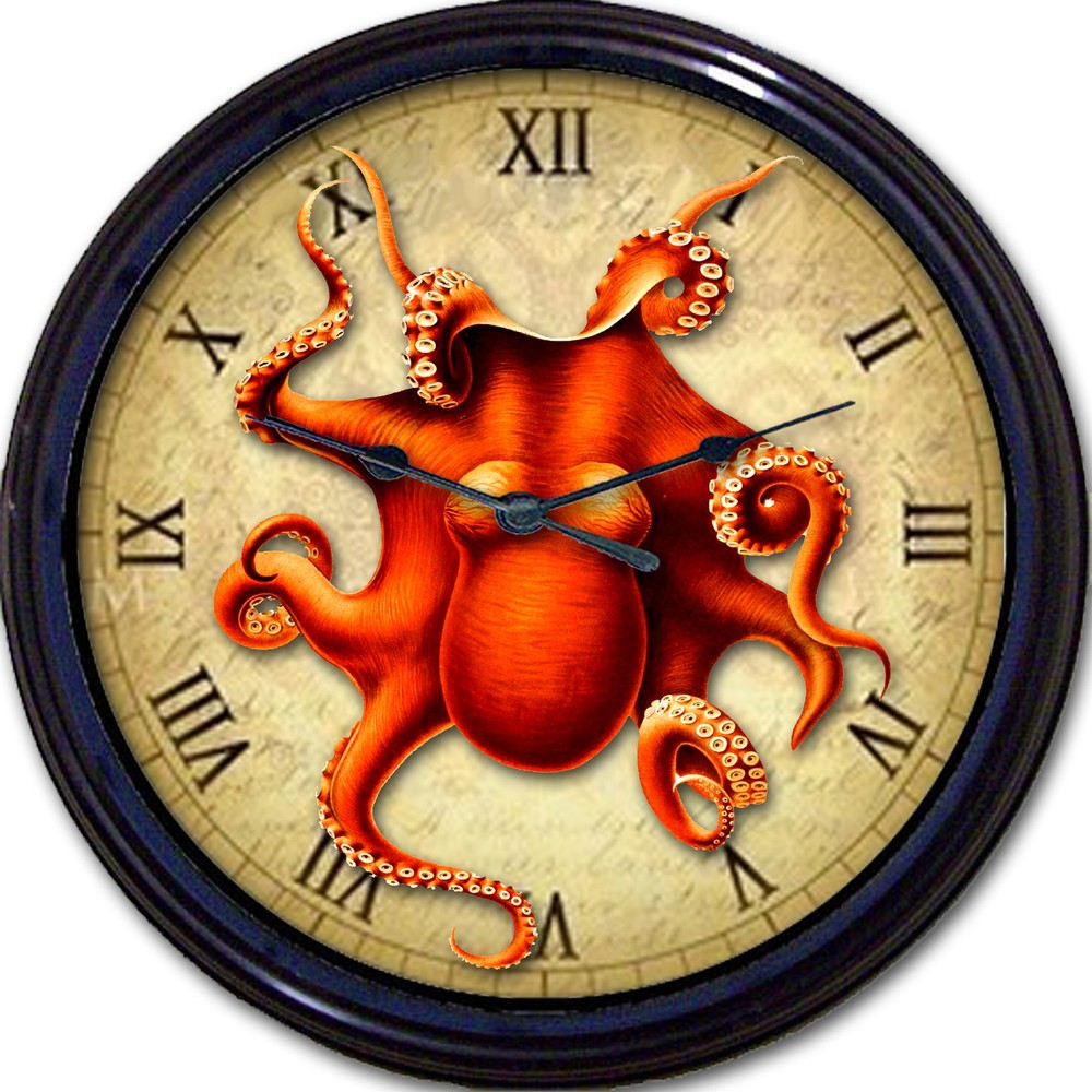 Steampunk Octopus Wall Clock Victorian Goth Gothic Vintage Sea Creature New 10