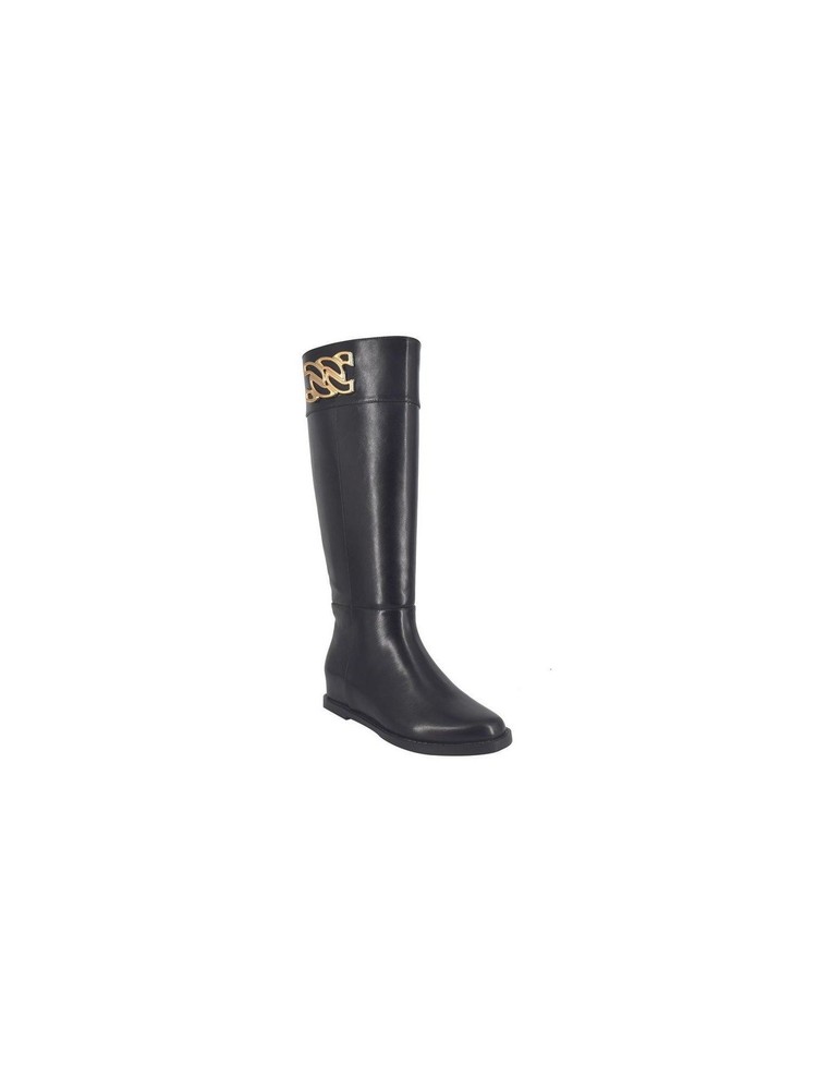 IMPO Womens Black Cushioned Round Toe Zip Riding Boots Size 7 M