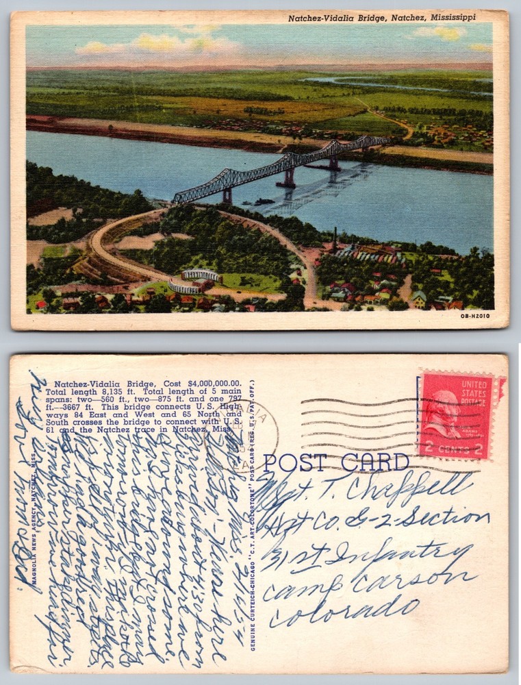 Natchez Vidalia Bridge Natchez Mississippi Postcard