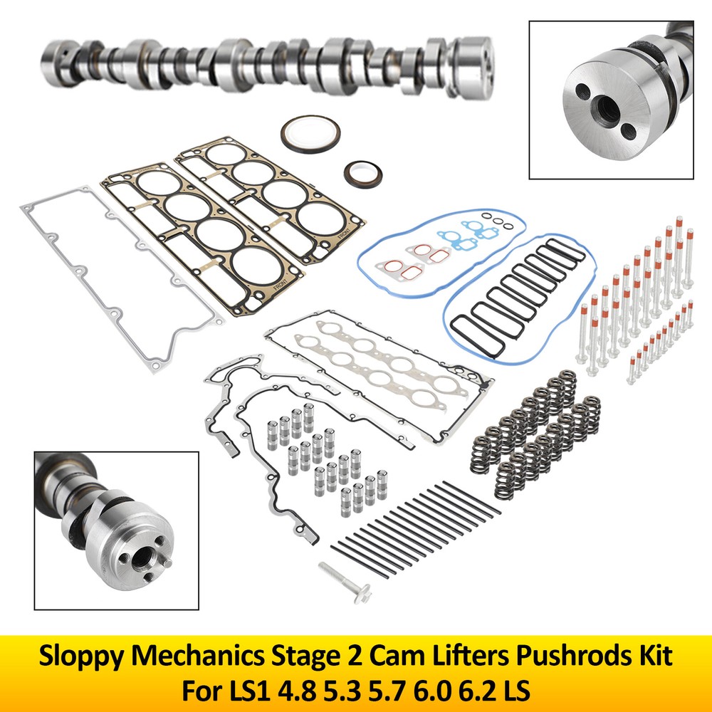 Sloppy Mechanics Stage 2 Cam Lifters Pushrods Kit for LS Engines 4.8 5.3 5.7 6.0 6.2 LS1