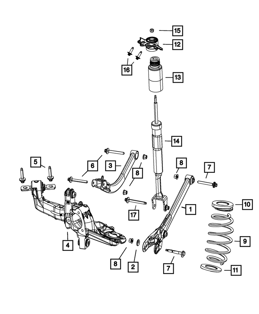Genuine Mopar Rear Shock Mount Assembly Right 5168570AE