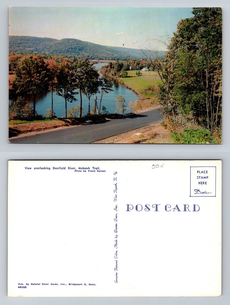 Mohawk Trail, MA-Massachusetts, Deerfield River Scenic Overlook Vintage Postcard