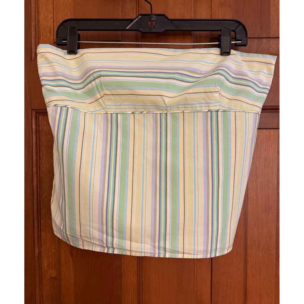 J. Crew Strapless Crop Top Womens Size 12 Fully-Lined Striped Cotton Side Zip