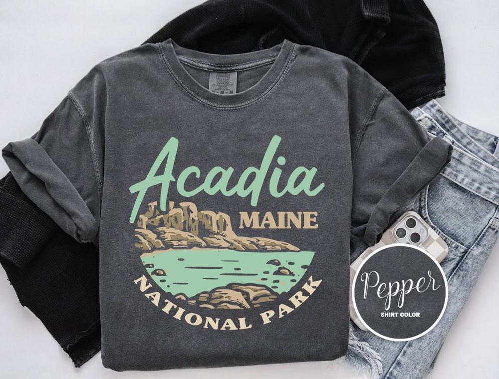 Vintage Acadia National Park Maine Shirt Travel Gift Maine Trip Lover Tee-image