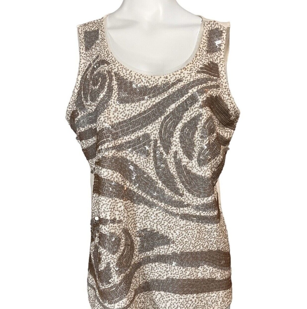 Coldwater Creek Sequin Tank Top L Sleeveless Womens Large 14