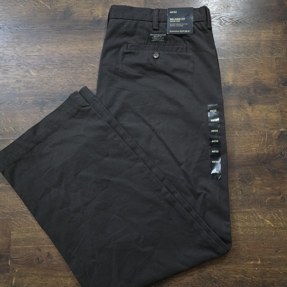 Banana Republic Chino Pants Mens 40x32 Brown Relaxed Fit Dawson Cotton Casual
