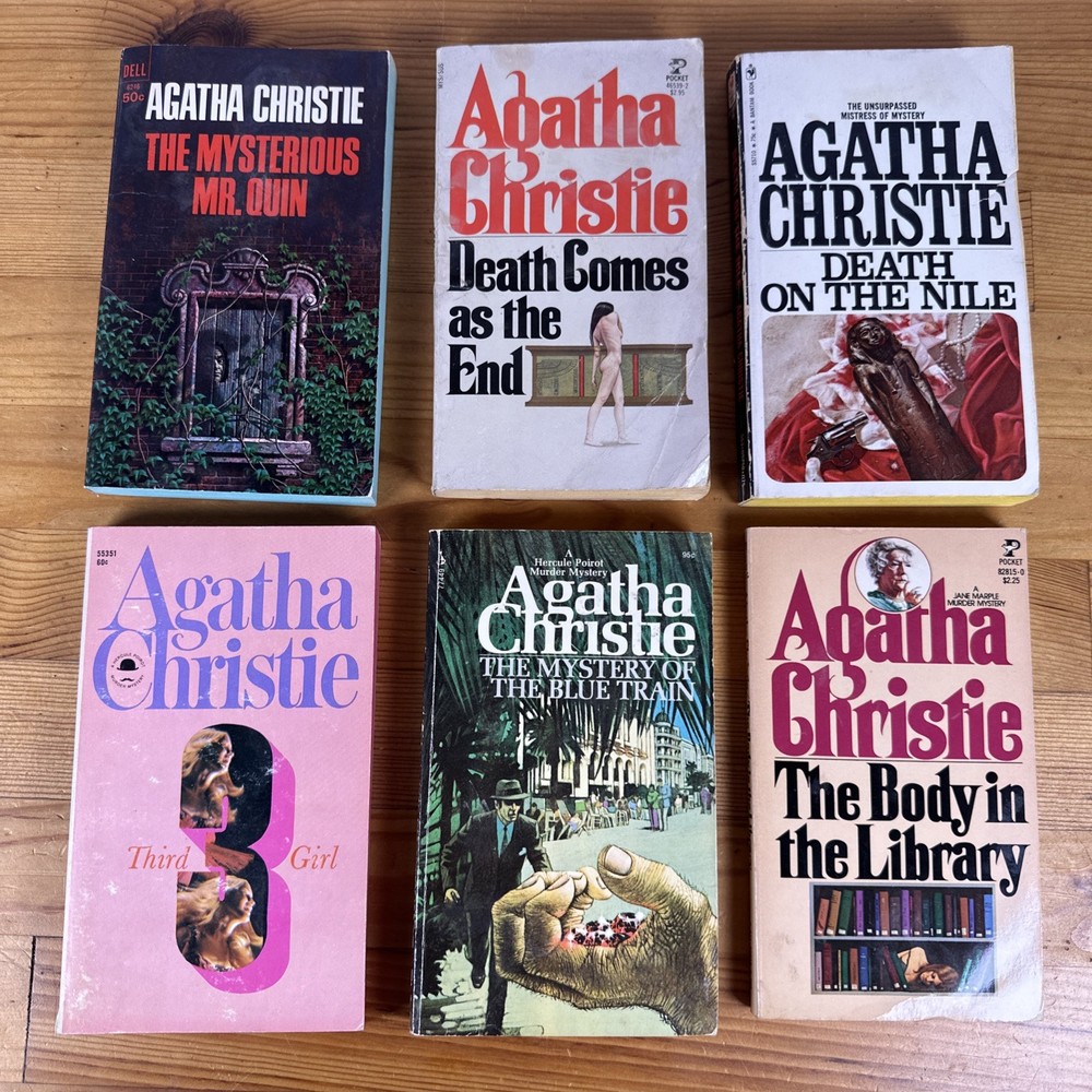 Lot Of 6 Vintage Agatha Christie Mystery Paperback Novels
