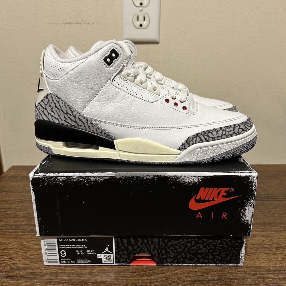 Nike Air Jordan Retro 3 White Cement Reimagined DN3707-100 Men’s Size 9 2023 NEW