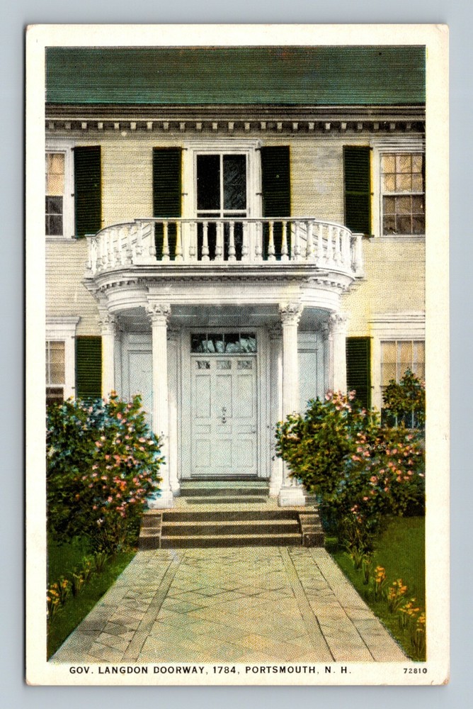 New Hampshire NH Portsmouth Gov Langdon Doorway Postcard