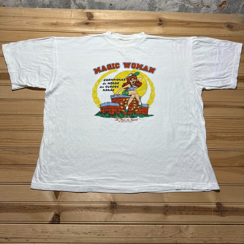 Vintage 90s Magic Woman French Cartoon Comic Funny Humor Graphic T-Shirt - XL