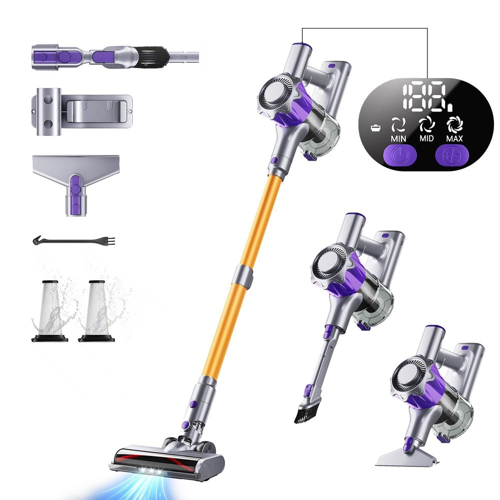 Cordless Vacuum Cleaner, 450W 40Kpa Powerful Stick Vacuum, Up to 50Mins Recha...