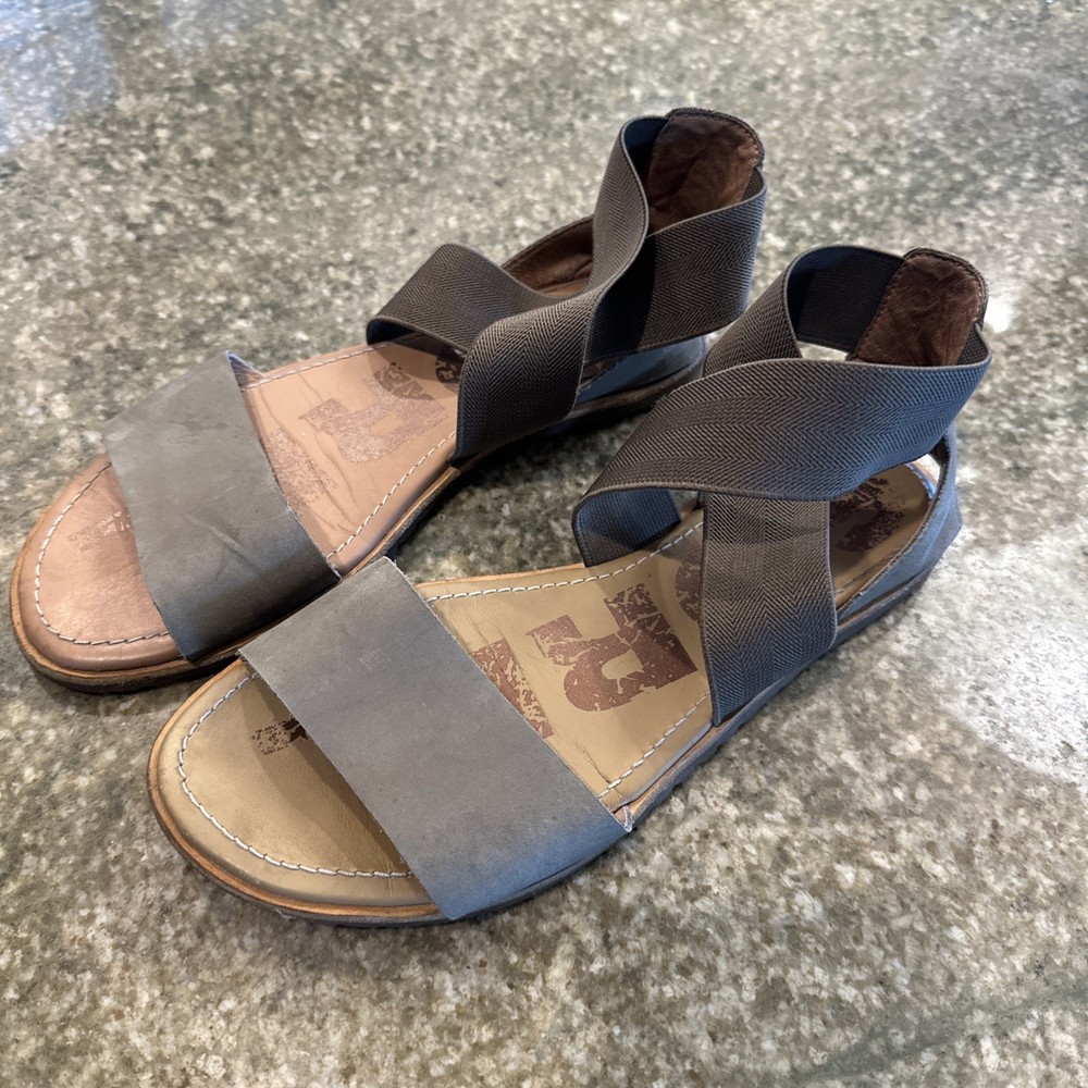 Sorel Ella Brown Leather Strappy Sandals for Women Size 7.5