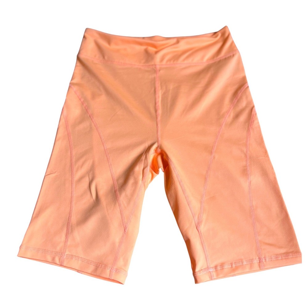 FP Movement Free People Peach Orange High Rise Biker Shorts Women Size M