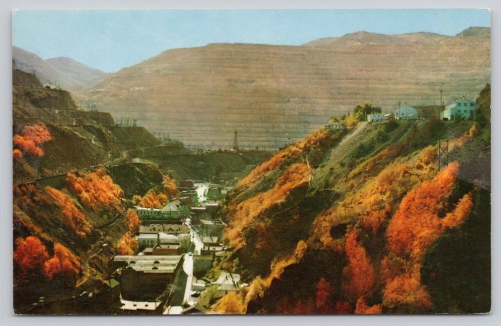 Bingham Canyon Utah Copper Mine Town Vintage Postcard Mike Roberts