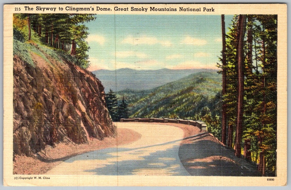 Vtg Linen Postcard Landscapes Great Smoky Mountains National Park, TN 1930s