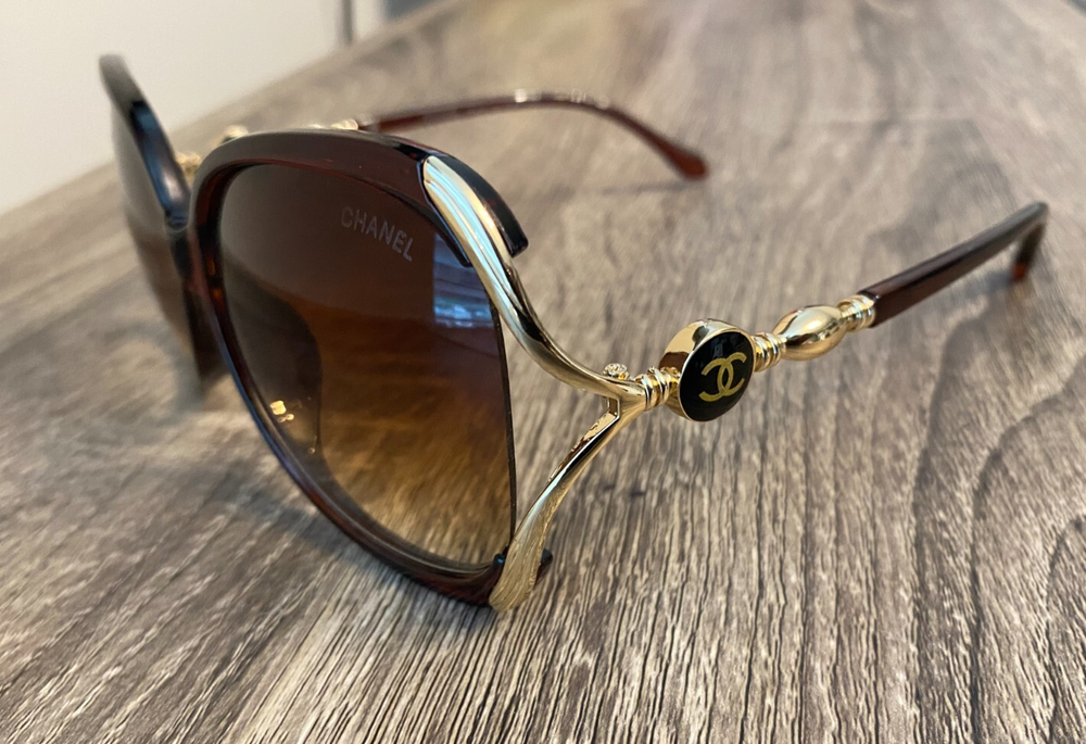 Chanel Women's Oversized Oval Sunglasses in Classic Brown Frame
