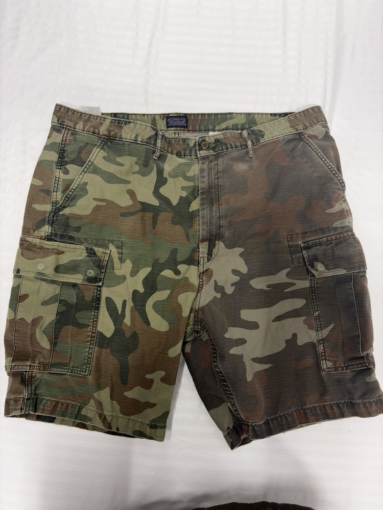 Levi Strauss Mens Camo Cargo Shorts W42 Green Brown Woodland Ripstop 23251-0085