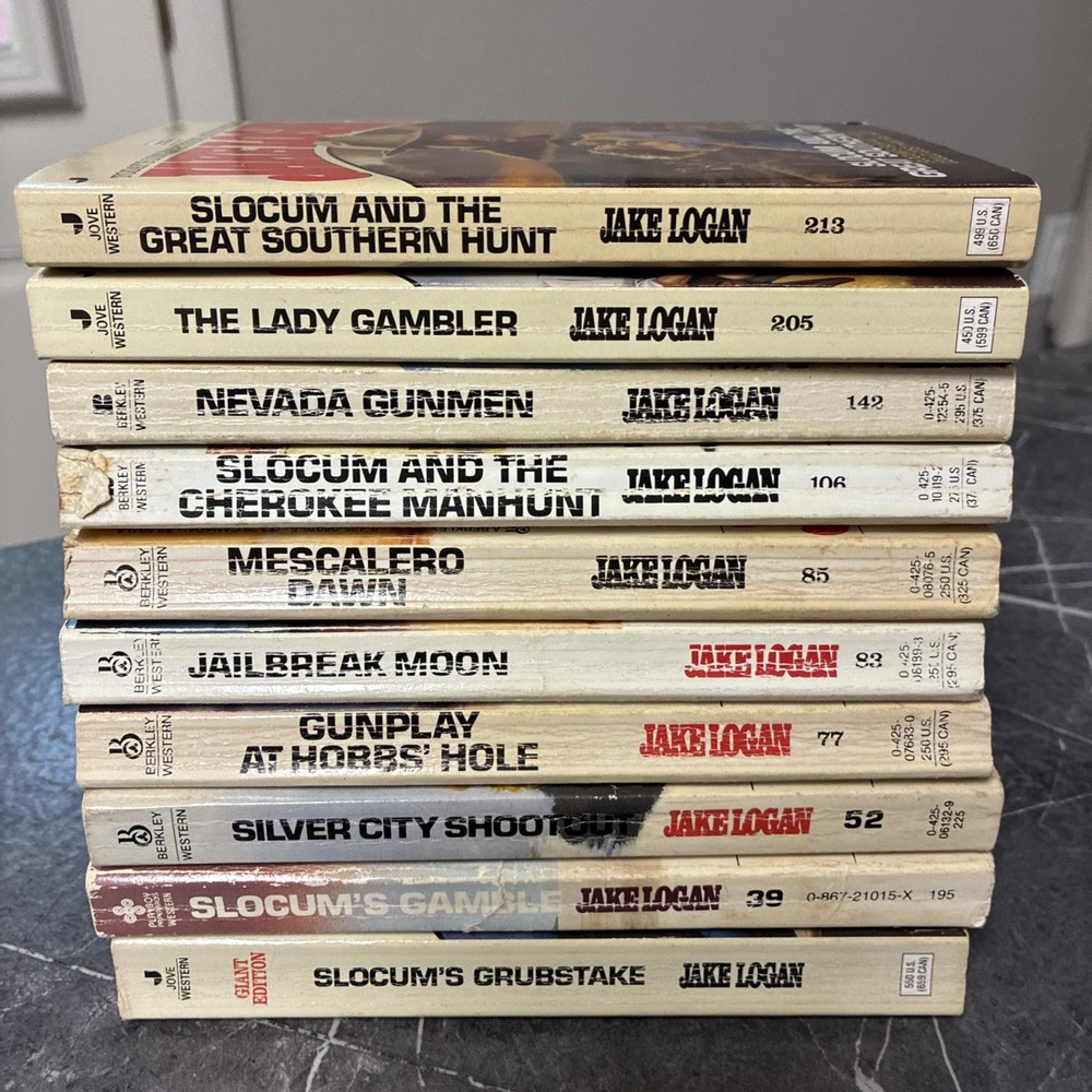 Lot Of 10 Jake Logan Western Paperback Books Slocum Series Mixed Titles
