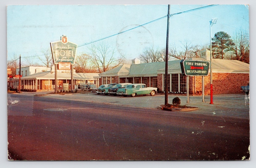 Jackson's Trace Motel & Restaurant Downtown Sylacauga Alabama AL 1950s Postcard