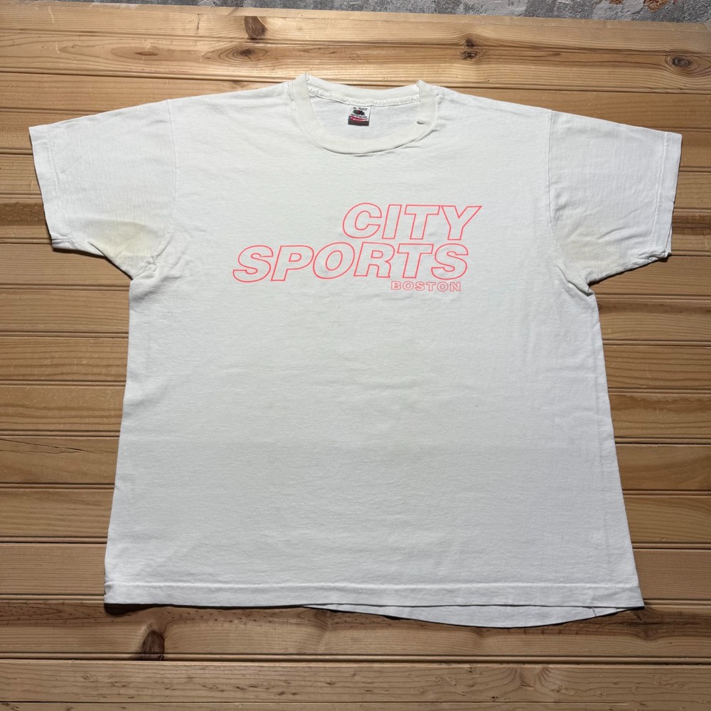 Vintage 90s City Sports Boston Single Stitch Graphic T-Shirt USA Made Size XL
