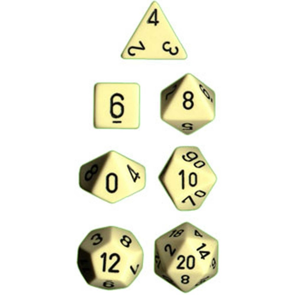 Polyhedral Dice: Opaque - Ivory with Black (7)Another great item from Rarewaves USA | Free delivery!