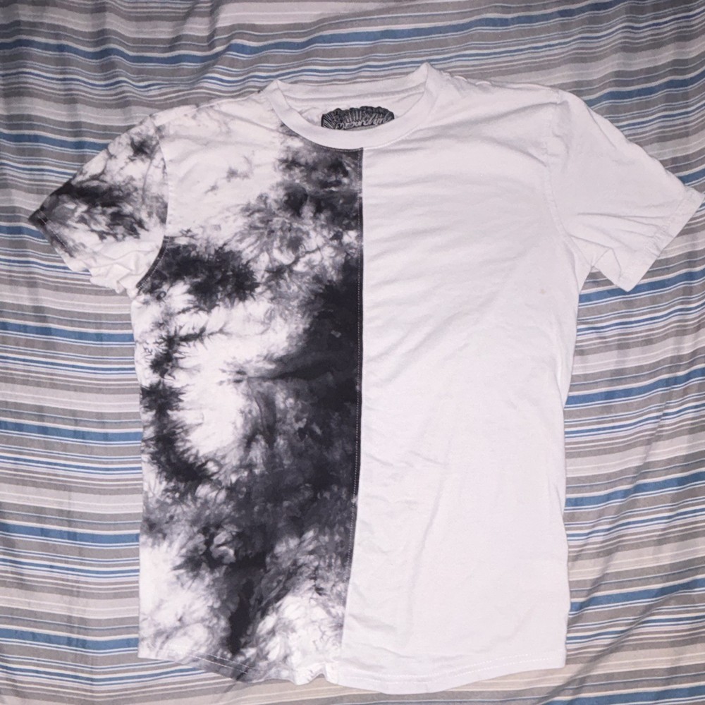 Brooklyn Cloth Men's S White/Black Crew Neck Short Sleeve Tie-Dye T-Shirt