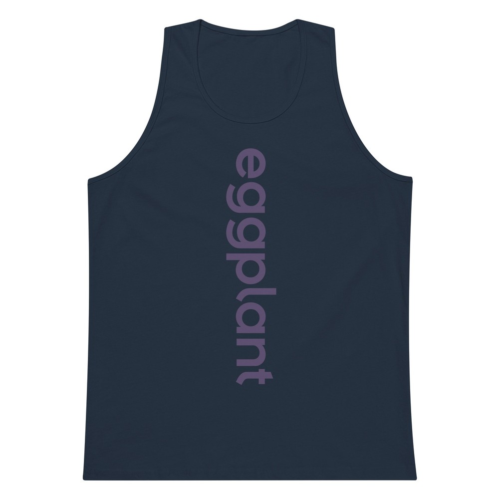 Eggplant Men’s Premium Tank Top Purple & Navy Pride Parade Shirt