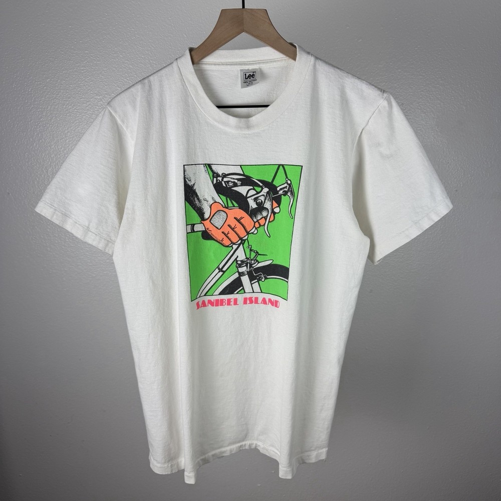 Vintage Sanibel Island Cycling Biking Tourist Single Stitch T Shirt Size Large