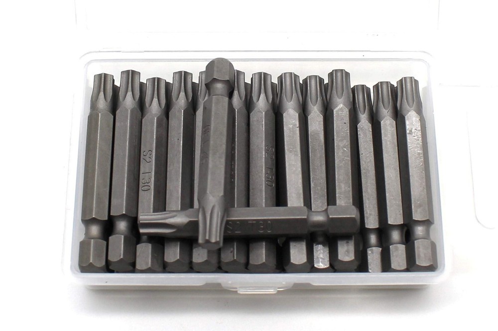25-Piece T30 Torx Star 6-Point Impact Ready 2-Inch Screwdriver Bits Set