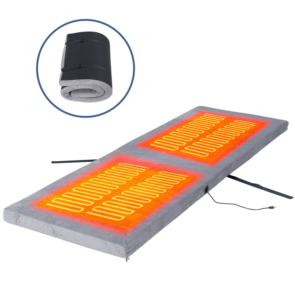 H&ZT Heated Mattress Memory Foam Sleeping Pad Sleepover Guest Roll Up Mattress