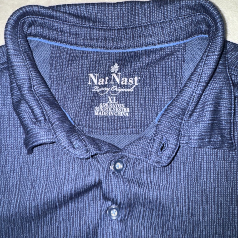 Nat Nast Polo Shirt Men XL Blue Short Sleeve Luxury Originals