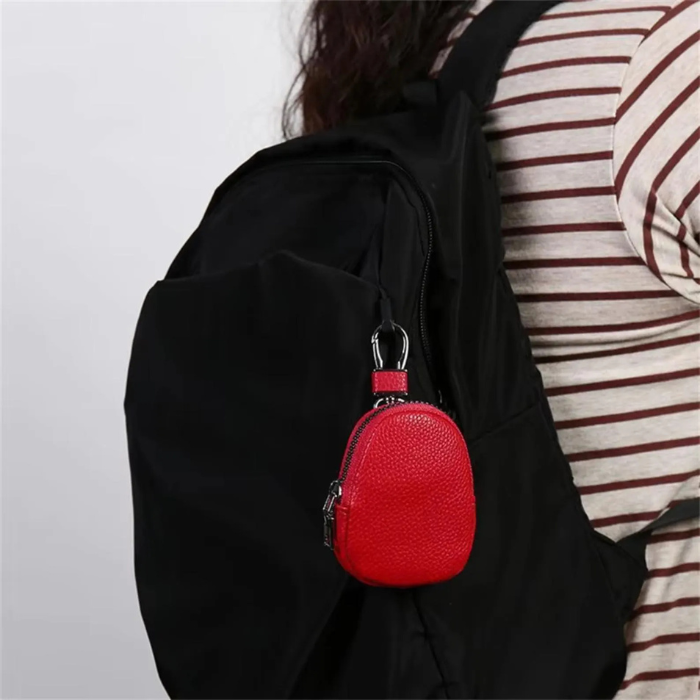 Custom Leather Coin Purse with Keychain & Headphone Case