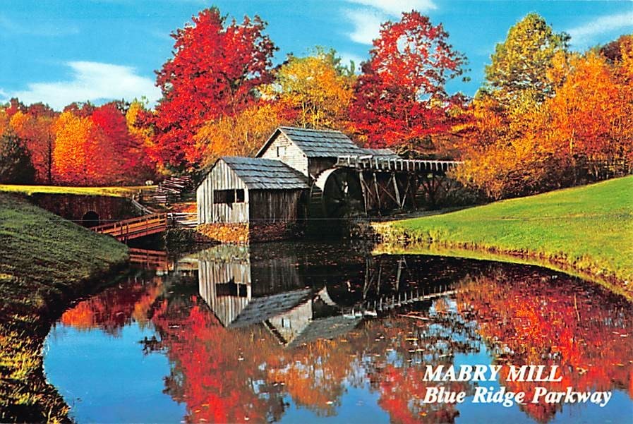 Postcard Mabry Mill Blue Ridge Parkway Virginia USA