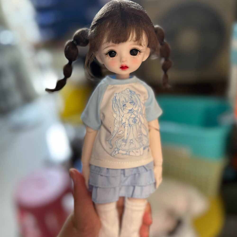 Full Set 1/6 BJD Girl Casual Clothes SD Ball Jointed Doll Face Makeup Xmas Gifts