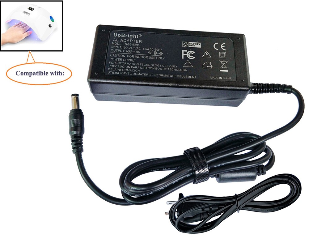 AC Adapter for 24W 36W 48W SUNUV UV Nail Lamp Gel Nail Polish LED Light Dryer-image