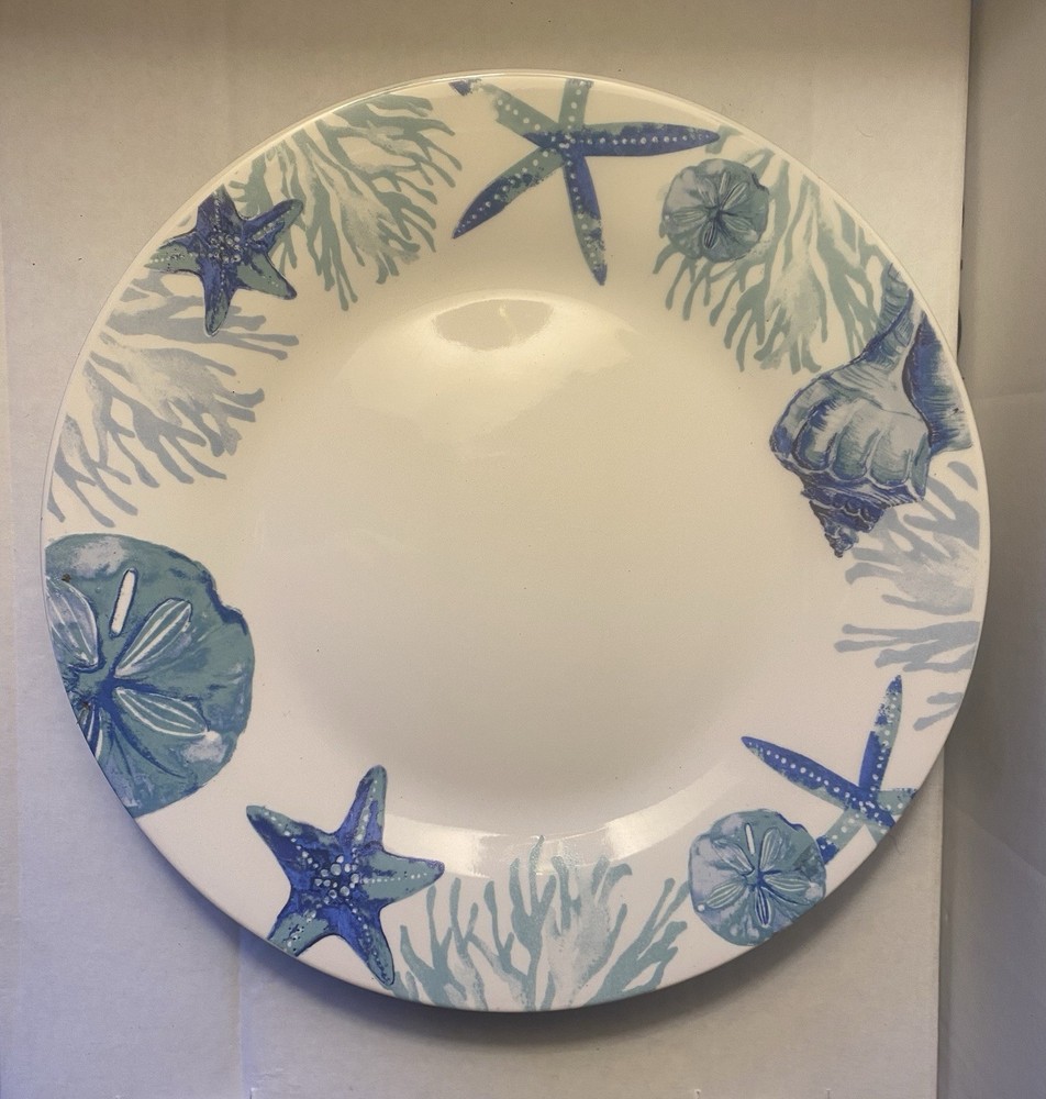 Royal Norfolk Sea Life Dinner Plates Set of 5 Blue White Ceramic Round