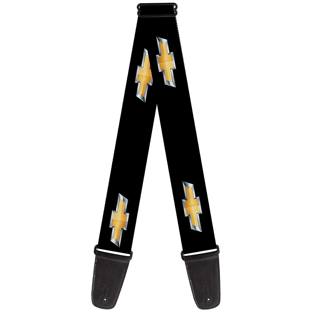 Guitar Strap - Chevrolet/Bowtie Black/Gold/White Repeat ACC NEWAnother great item from Rarewaves USA | Free delivery!