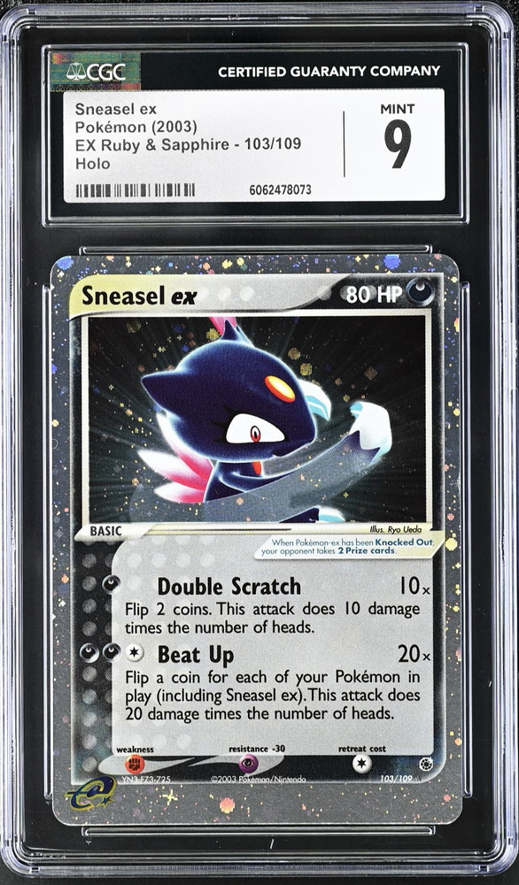 2003 Pokémon Sneasel ex HoloEX Ruby & Sapphire #103 CGC 9RCH IS ACCEPTING CONSIGNMENTS! UP TO 95% PAYOUTS!